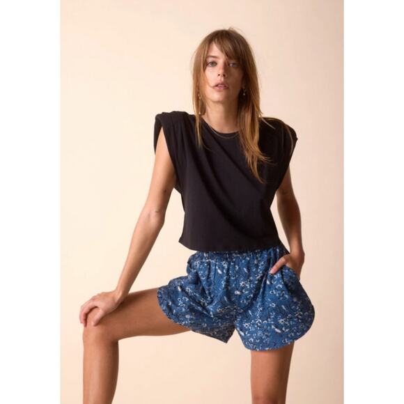 St. Roche Black Echo Cropped Muscle Tee Medium - Picture 1 of 11